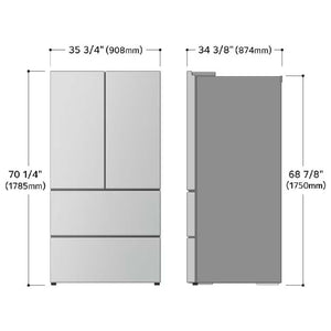 Réfrigérateur porte française intelligent 36 po, 29 pi³, 4 portes Inox avec tiroir Full-Convert™