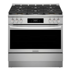 Cuisinière au gaz 36 po, 4,6 pi³ Inox avec Convection totale, Air Fry et Nettoyage à la vapeur