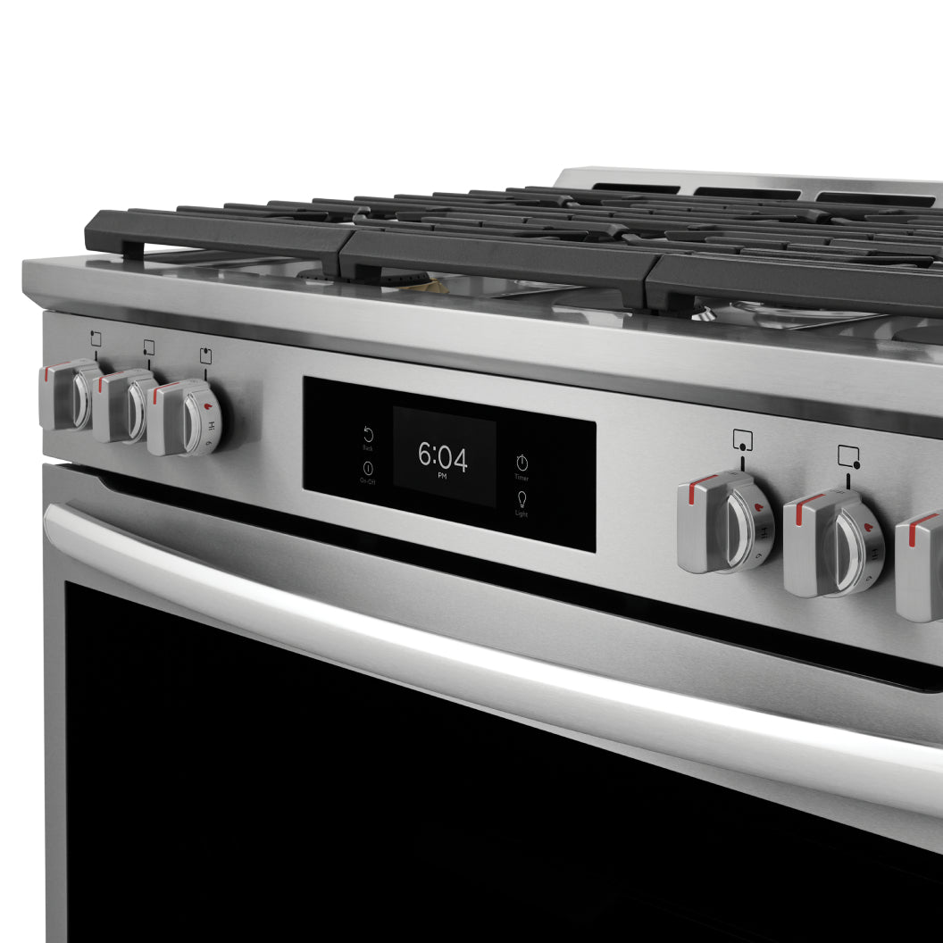 Cuisinière au gaz 36 po, 4,6 pi³ Inox avec Convection totale, Air Fry et Nettoyage à la vapeur