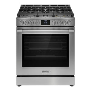 Cuisinière au gaz 30 po, 6,0 pi³ Inox avec Convection, Air Fry et Autonettoyage