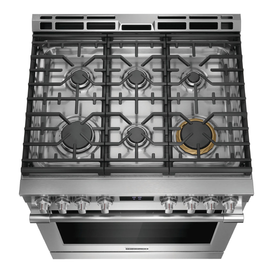 Cuisinière au gaz 30 po, 6,0 pi³ Inox avec Convection, Air Fry et Autonettoyage