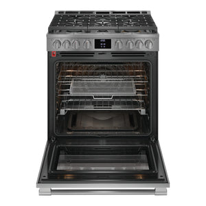 Cuisinière au gaz 30 po, 6,0 pi³ Inox avec Convection, Air Fry et Autonettoyage