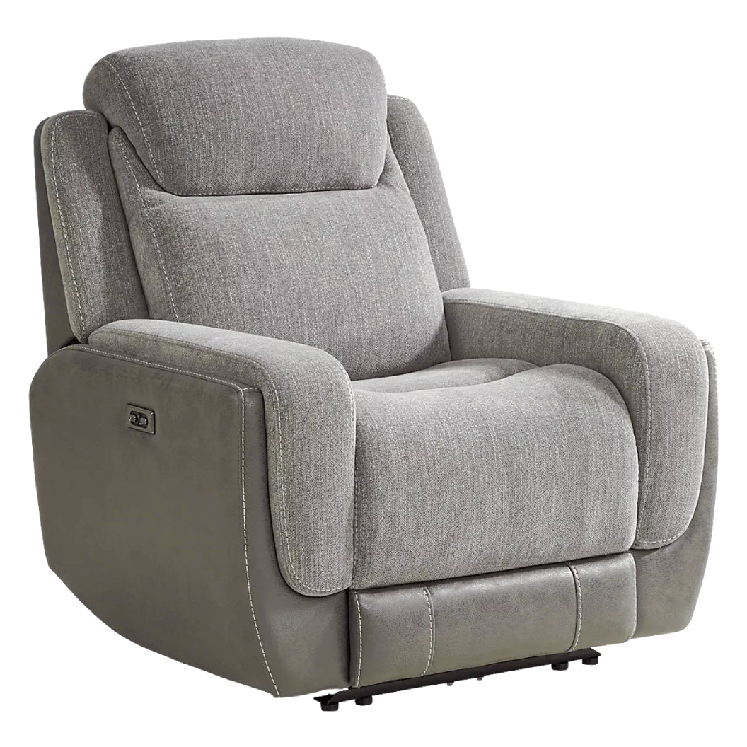 Fauteuil en tissu gris deux tons zéro gravité motorisé - K2179