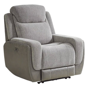 Fauteuil en tissu gris deux tons zéro gravité motorisé - K2179