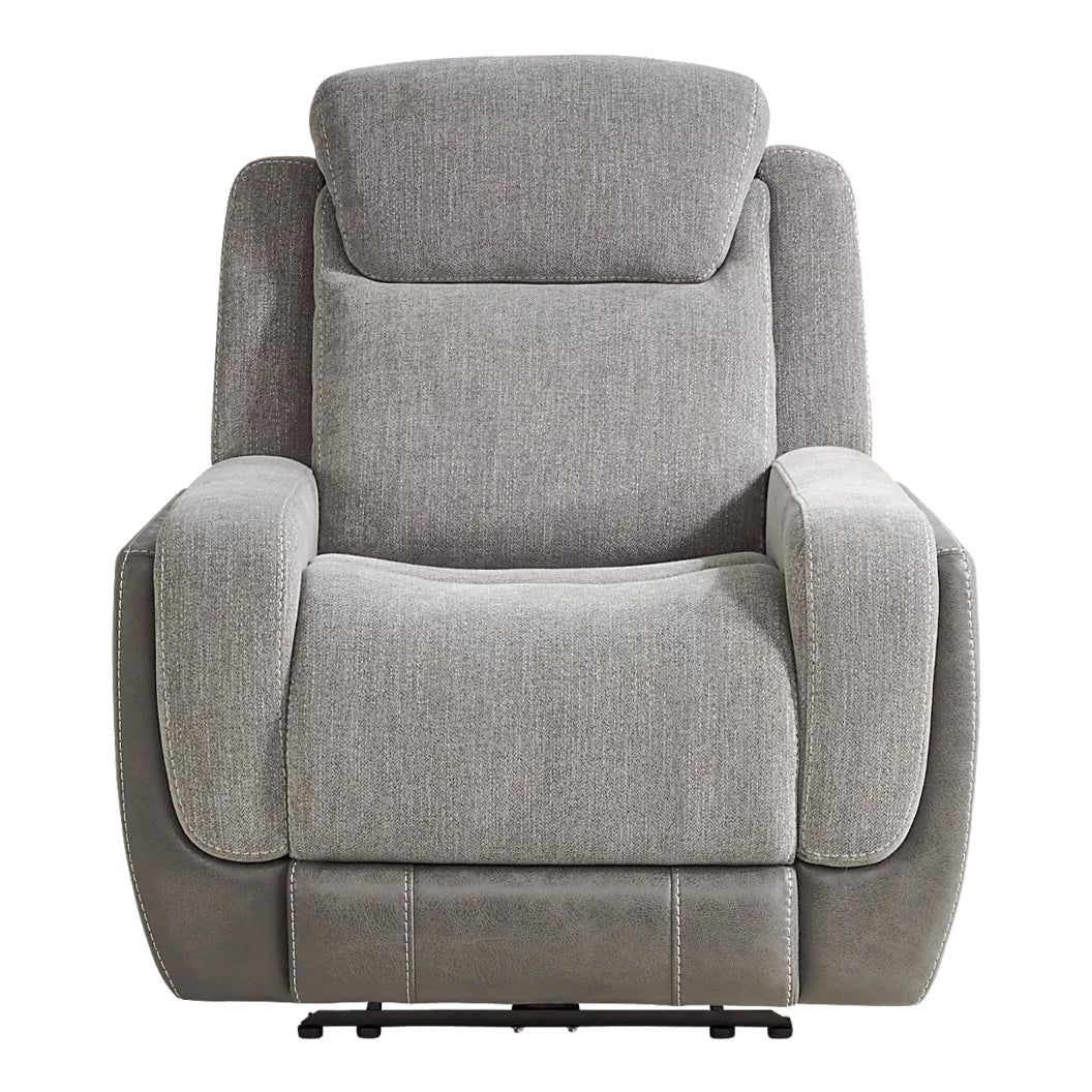 Fauteuil en tissu gris deux tons zéro gravité motorisé - K2179