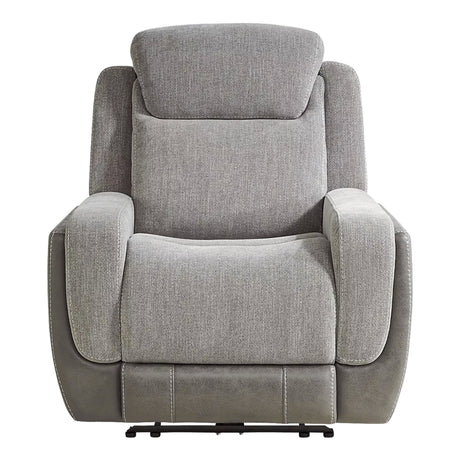 Fauteuil en tissu gris deux tons zéro gravité motorisé - K2179