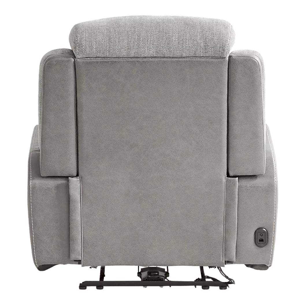 Fauteuil en tissu gris deux tons zéro gravité motorisé - K2179