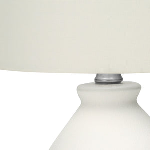 Lampe de table en céramique crème avec des rainures texturées 17 po - I 9741