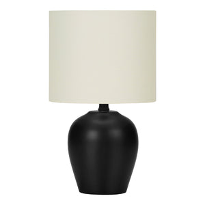Lampe de table en céramique noire lisse 17 po - I 9738