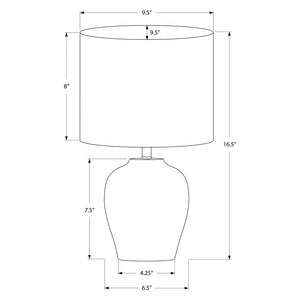 Lampe de table en céramique noire lisse 17 po - I 9738