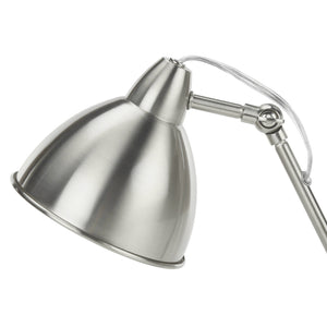 Lampe de table en métal nickel avec port USB intégré 17 po - I 9659