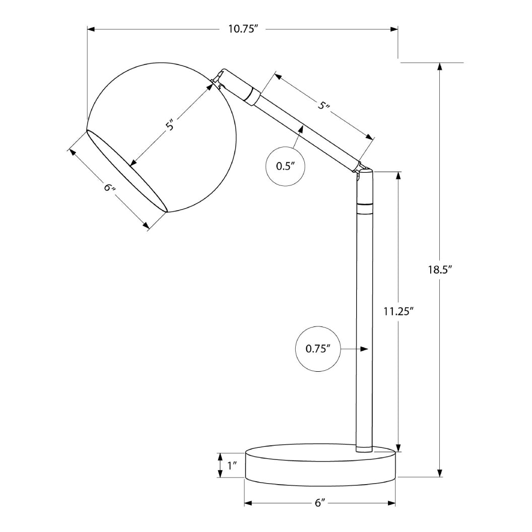 Lampe de table en métal doré avec support flexible 19 po - I 9644