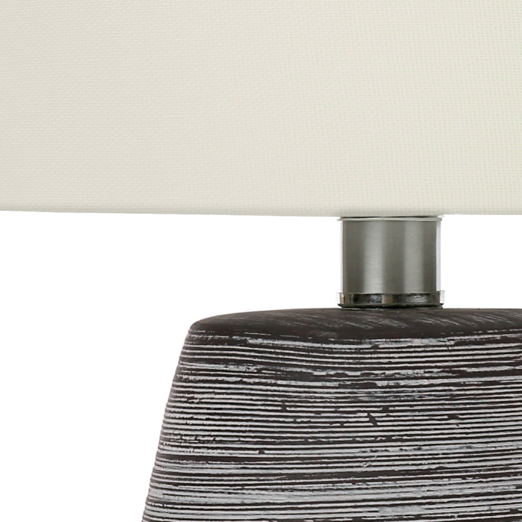 Lampe de table en céramique grise texturée 19 po - I 9633