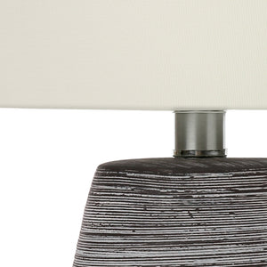 Lampe de table en céramique grise texturée 19 po - I 9633