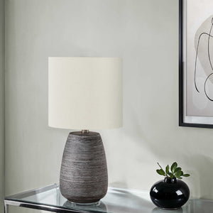 Lampe de table en céramique grise texturée 19 po - I 9633
