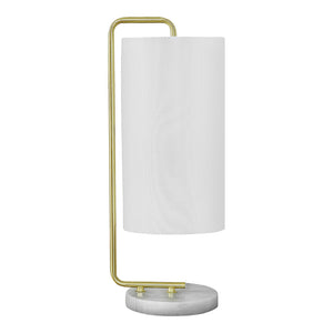 Lampe de table en marbre blanc et métal doré 20 po - I 9636