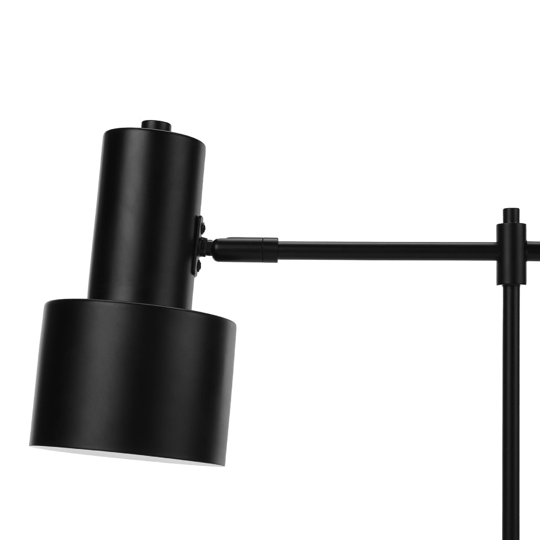 Lampe de table en métal noir avec port USB intégré 21 po - I 9647