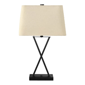 Lampe de table en métal noir 25 po