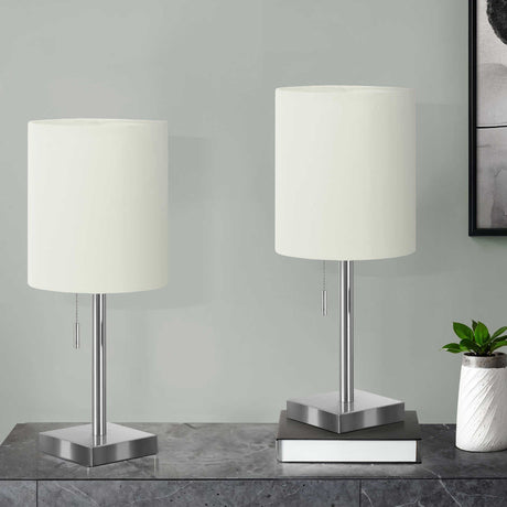 Ensemble de 2 lampes de table en métal avec port USB intégré 17 po - I 9649-9650