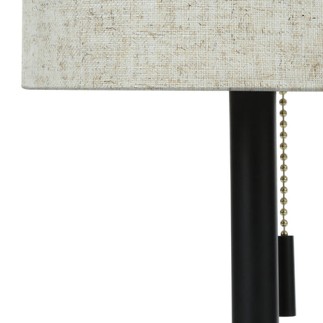 Ensemble de 2 lampes de table en métal noir 17 po.