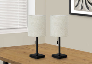 Ensemble de 2 lampes de table en métal noir 17 po.