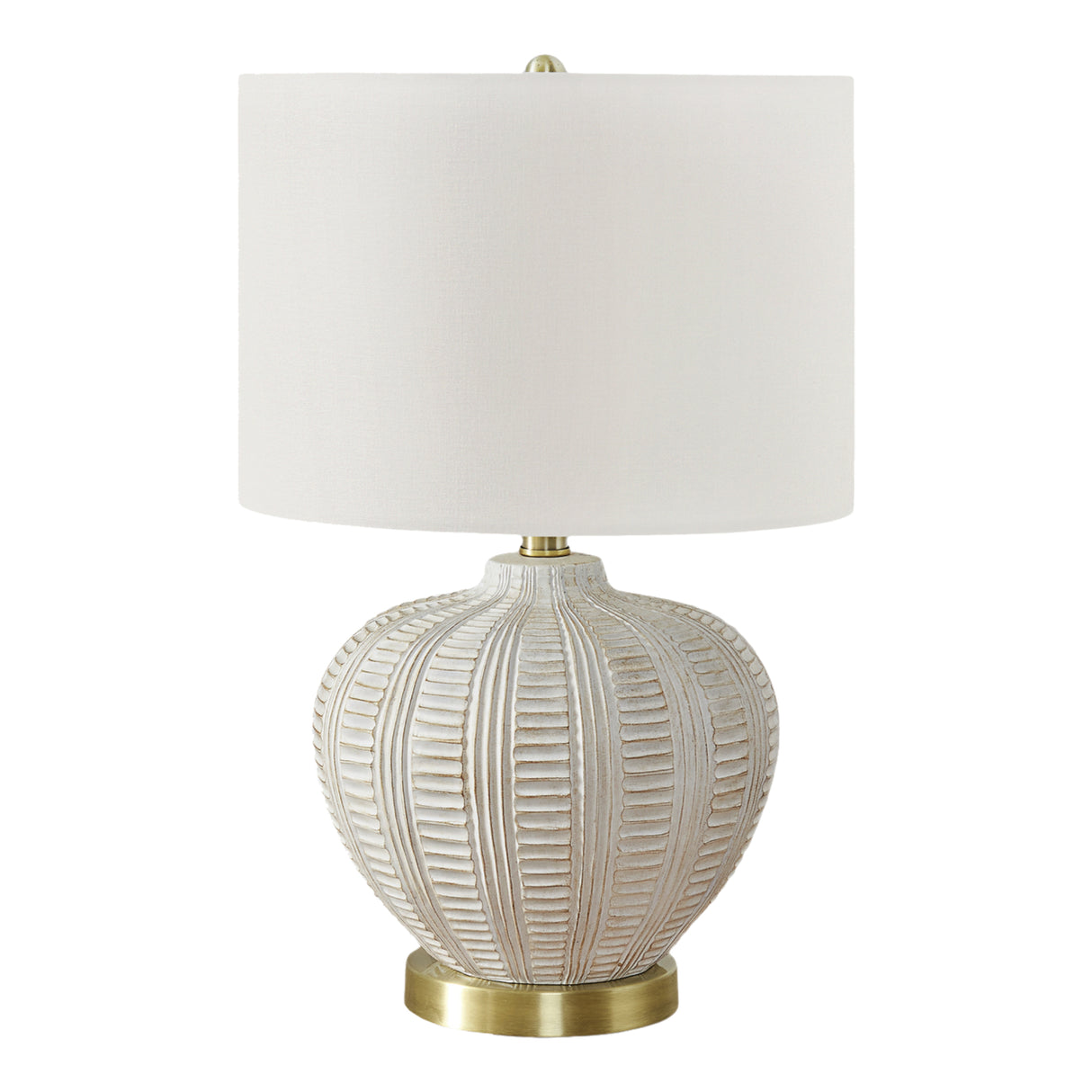 Lampe de table en résine crème texturée 21 po.