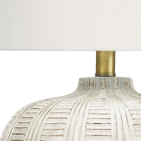 Lampe de table en résine crème texturée 21 po.