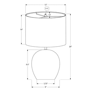 Lampe de table en béton gris texturé en forme de globe 20 po - I 9626