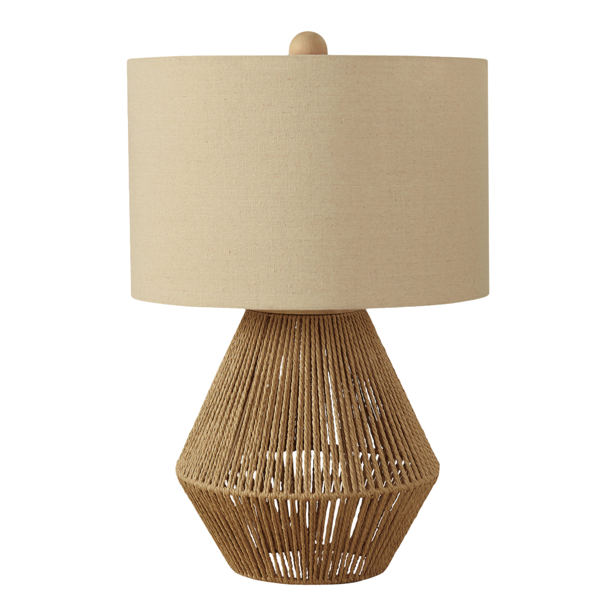 Lampe de table en corde de lin brun naturel 22 po.