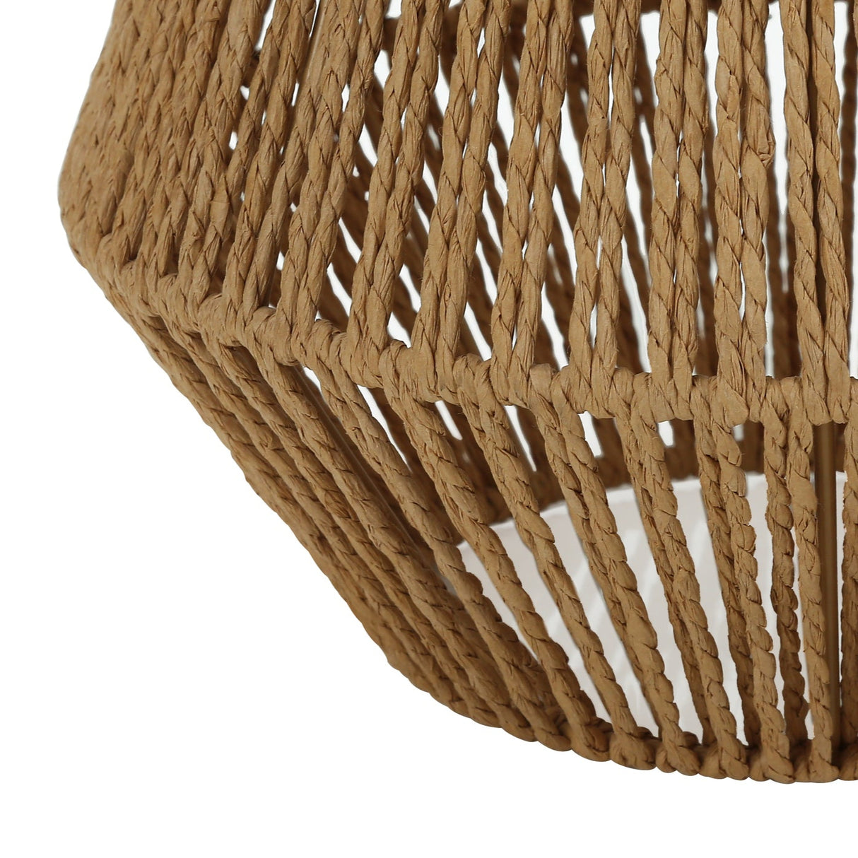 Lampe de table en corde de lin brun naturel 22 po.