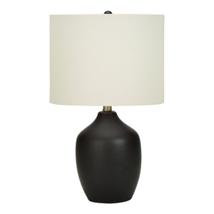 Lampe de table en céramique noire 22 po.