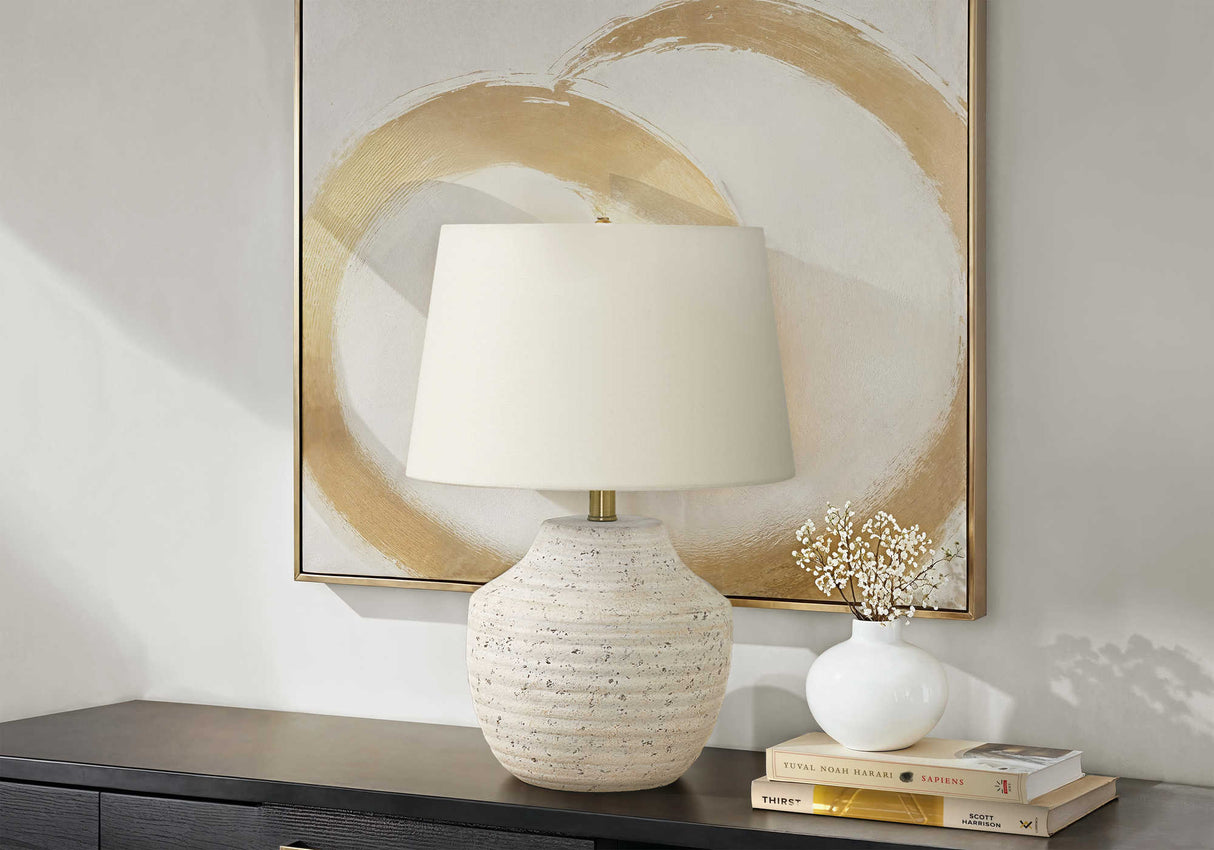 Lampe de table en béton crème 20 po.