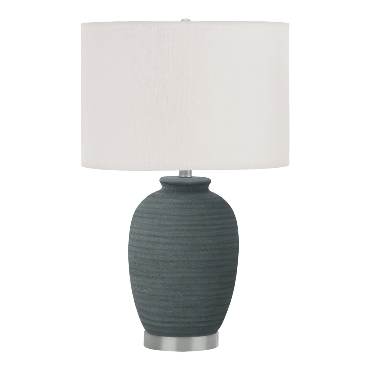 Lampe de table céramique bleue texturée 24 po.