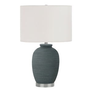 Lampe de table céramique bleue texturée 24 po.