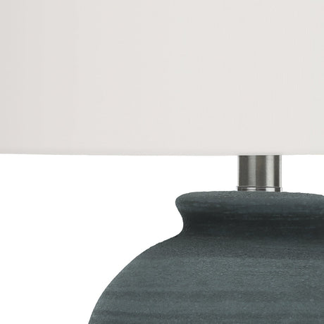 Lampe de table céramique bleue texturée 24 po.