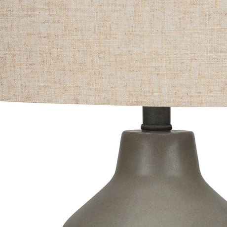 Lampe de table en béton gris lisse 24 po.