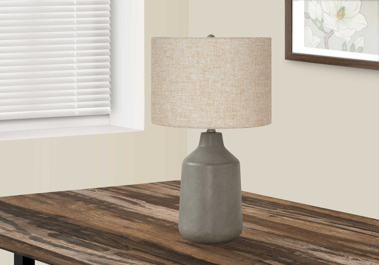 Lampe de table en béton gris lisse 24 po.