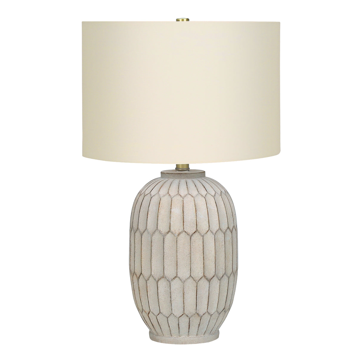 Lampe de table en résine crème texturée 24 po.
