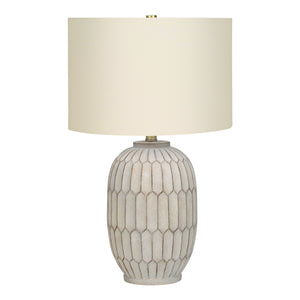 Lampe de table en résine crème texturée 24 po.