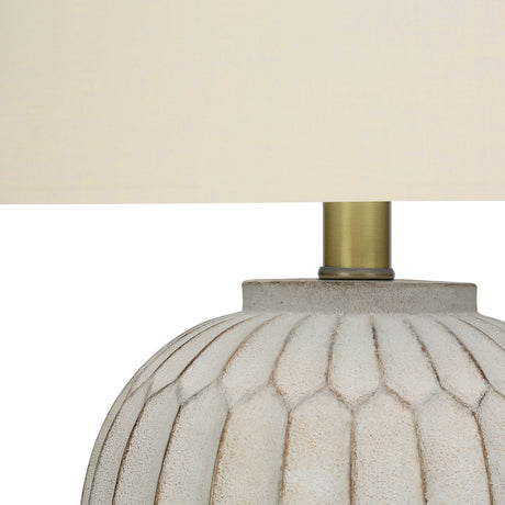 Lampe de table en résine crème texturée 24 po.