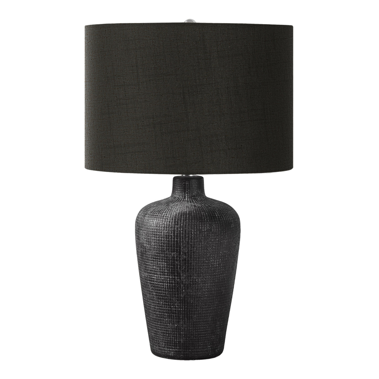 Lampe de table en céramique noire texturée 24 po.