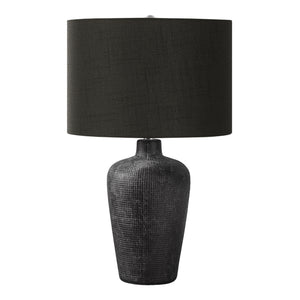 Lampe de table en céramique noire texturée 24 po.