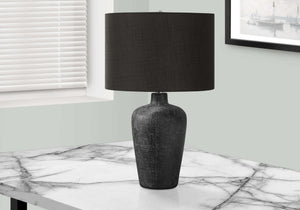 Lampe de table en céramique noire texturée 24 po.