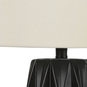 Lampe de table en céramique noire 25 po.