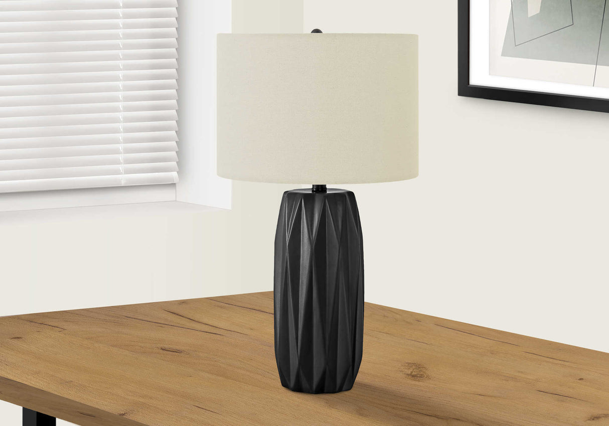 Lampe de table en céramique noire 25 po.