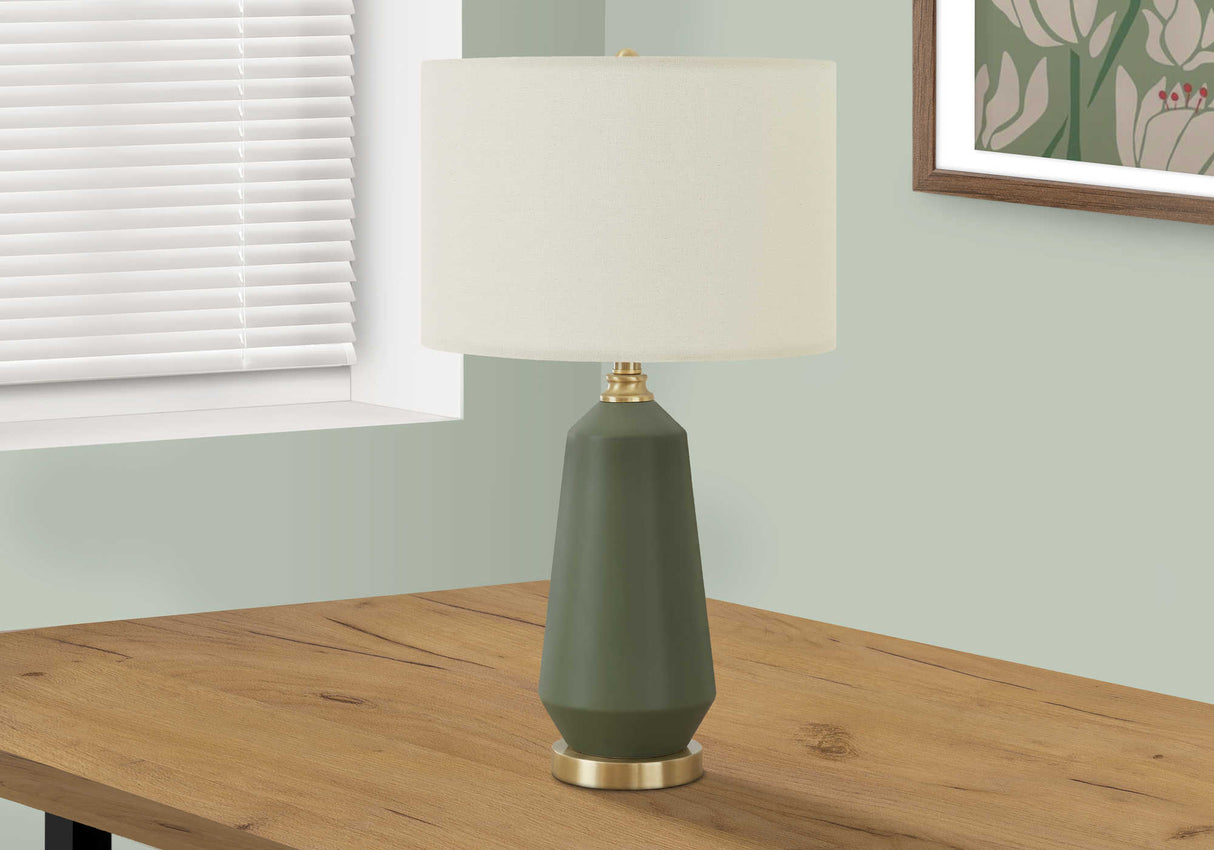 Lampe de table en céramique verte 26 po.
