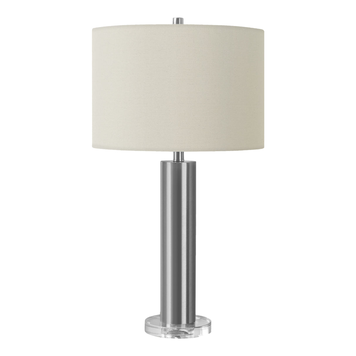Lampe de table en métal nickel 28 po.