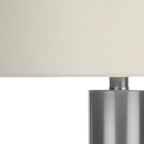 Lampe de table en métal nickel 28 po.