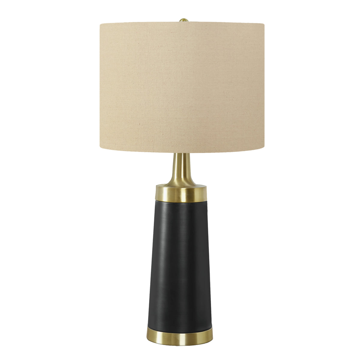 Lampe de table en métal noir et or 28 po.