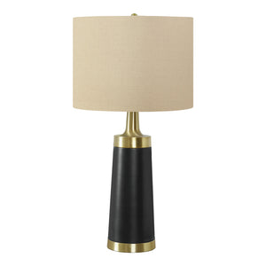 Lampe de table en métal noir et or 28 po.